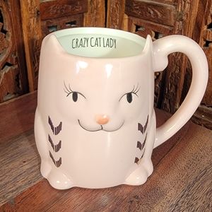 Crazy Cat Lady Blush Pink Mug with Metallic Gold Accents
